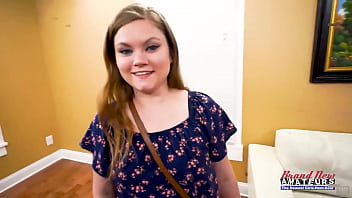 Petite busty coed lauren sucks a cock before she gets banged and jizzed