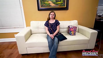 Petite busty coed lauren sucks a cock before she gets banged and jizzed