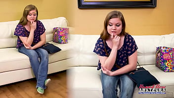 Petite busty coed lauren sucks a cock before she gets banged and jizzed