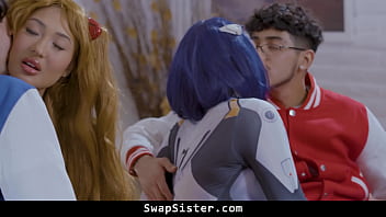 Step brothers can't resist their naughty cosplay advances swapsister Step brothers can't resist their naughty cosplay advances swapsister