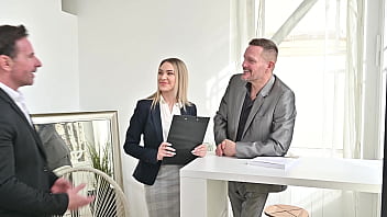 Rampant realtor merida sat guzzles on cum after dp threesome with clients gp3216