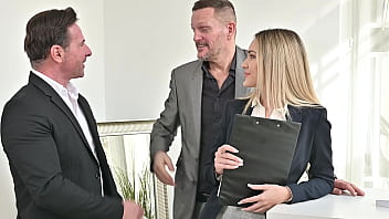 Rampant realtor merida sat guzzles on cum after dp threesome with clients gp3216