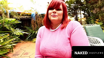 Redhead bbw milf fucks her hot young personal trianer outside of her miami home