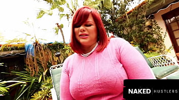 Redhead bbw milf fucks her hot young personal trianer outside of her miami home