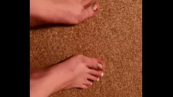 Wife naughty feet play with my cock
