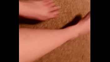 Wife naughty feet play with my cock