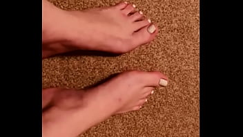 Wife naughty feet play with my cock