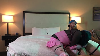 Trans Woman In Chastity Sucking Big Cock thumbnail