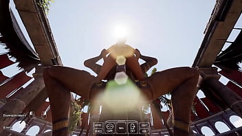 The ancient statue has awakened and is now rhythmically pounding lara in all her holes 3d hentai game animation