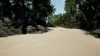 The ancient statue has awakened and is now rhythmically pounding lara in all her holes 3d hentai game animation