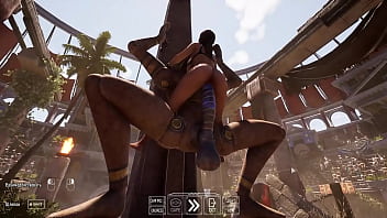 The ancient statue has awakened and is now rhythmically pounding lara in all her holes 3d hentai game animation