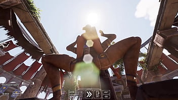 The ancient statue has awakened and is now rhythmically pounding lara in all her holes 3d hentai game animation