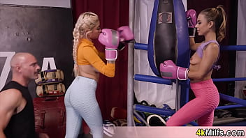 Sporty housewives offering pussy for the boxing coach Sporty housewives offering pussy for the boxing coach