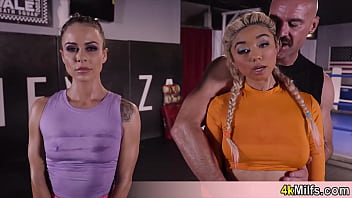 Sporty housewives offering pussy for the boxing coach