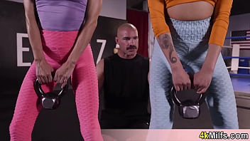 Sporty housewives offering pussy for the boxing coach