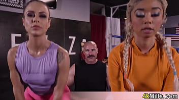 Sporty housewives offering pussy for the boxing coach