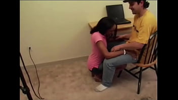 Kiki interracial couple hand job with cum on her tits