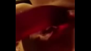 Blonde tattooed tanned girl playing with herself