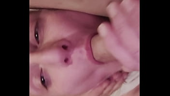 Young girl worships big dick