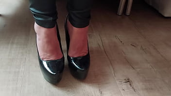 Spit and high heels shoes