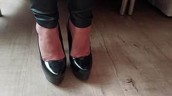 Spit and high heels shoes