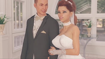 Wife cheated on her husband right at her wedding 3d cuckold cheating porn video with sluty wife and huge cock v2t f1