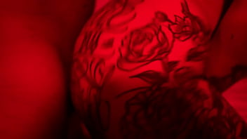 Hot tat girl gets fucked in redroom
