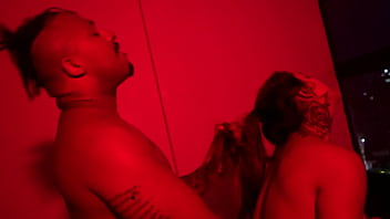 Hot tat girl gets fucked in redroom
