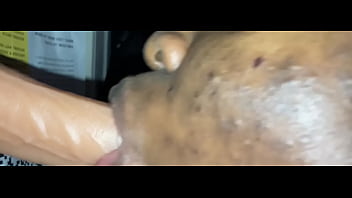 Bunny sucks big cock in her room