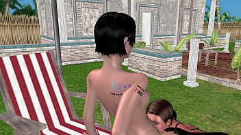 Animated 3d sex cute lesbian girl pussy licking scene