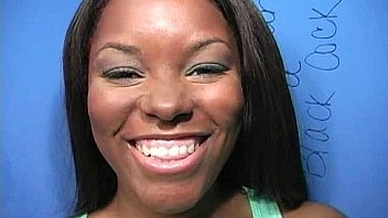 I sneak black bj as i fuck husband thrue gloryhole 24