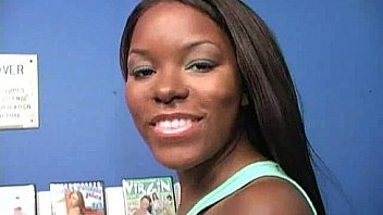 I sneak black bj as i fuck husband thrue gloryhole 24