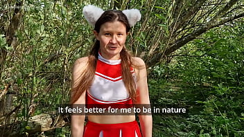 My quadrober gf ran away to the forest but i found her and fucked in the mouth