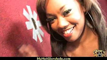 Ebony teen shows off her blowjob skills at gloryhole 23