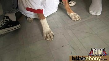 Ebony Cum Slut Hottie Bukkake Party 7 thumbnail