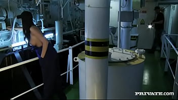 Kortney kane is in the ships engine room when she gets fucked hard