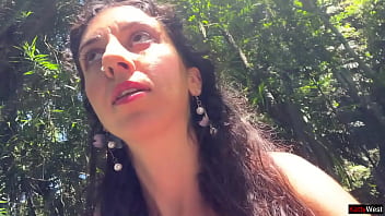 Crazy cumwalk on public waterfall