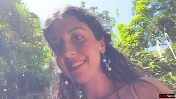 Crazy cumwalk on public waterfall