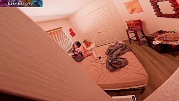 Caught peeping stepmom lets you masturbate with her and cum in her pussy