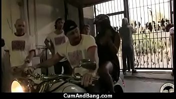 Amateur ebony interracial group sex with facial 17