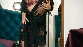 Masked mirror striptease – stockings pussy tease & sexy dance