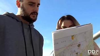 The horny slim college babe blows massive boner