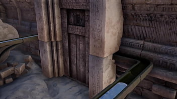 An awakened statue in a tomb destroys lara croft's ass and pussy 3d animated
