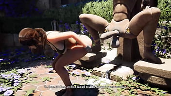 An awakened statue in a tomb destroys lara croft's ass and pussy 3d animated