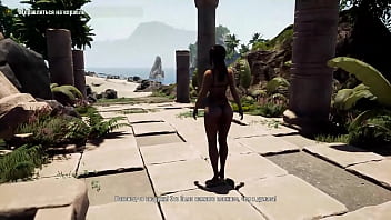 An awakened statue in a tomb destroys lara croft's ass and pussy 3d animated