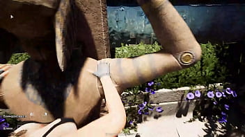 An awakened statue in a tomb destroys lara croft's ass and pussy 3d animated