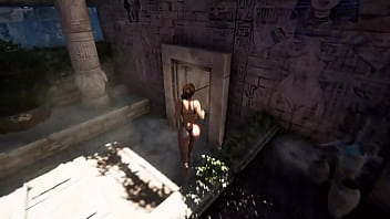 An awakened statue in a tomb destroys lara croft's ass and pussy 3d animated