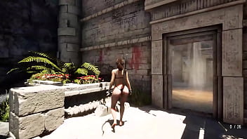An awakened statue in a tomb destroys lara croft's ass and pussy 3d animated