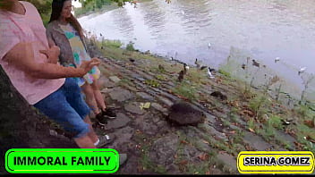 Serina gomez's tight teen pussy gets stuffed after duck feeding