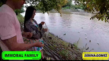 Serina gomez's tight teen pussy gets stuffed after duck feeding